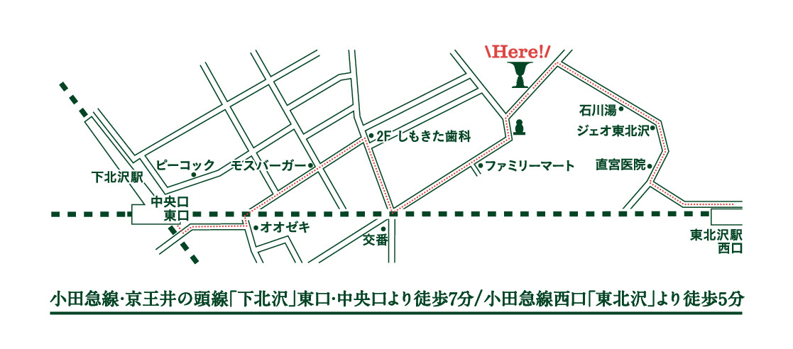 Map showing DIALOGUE in Kitazawa, Tokyo